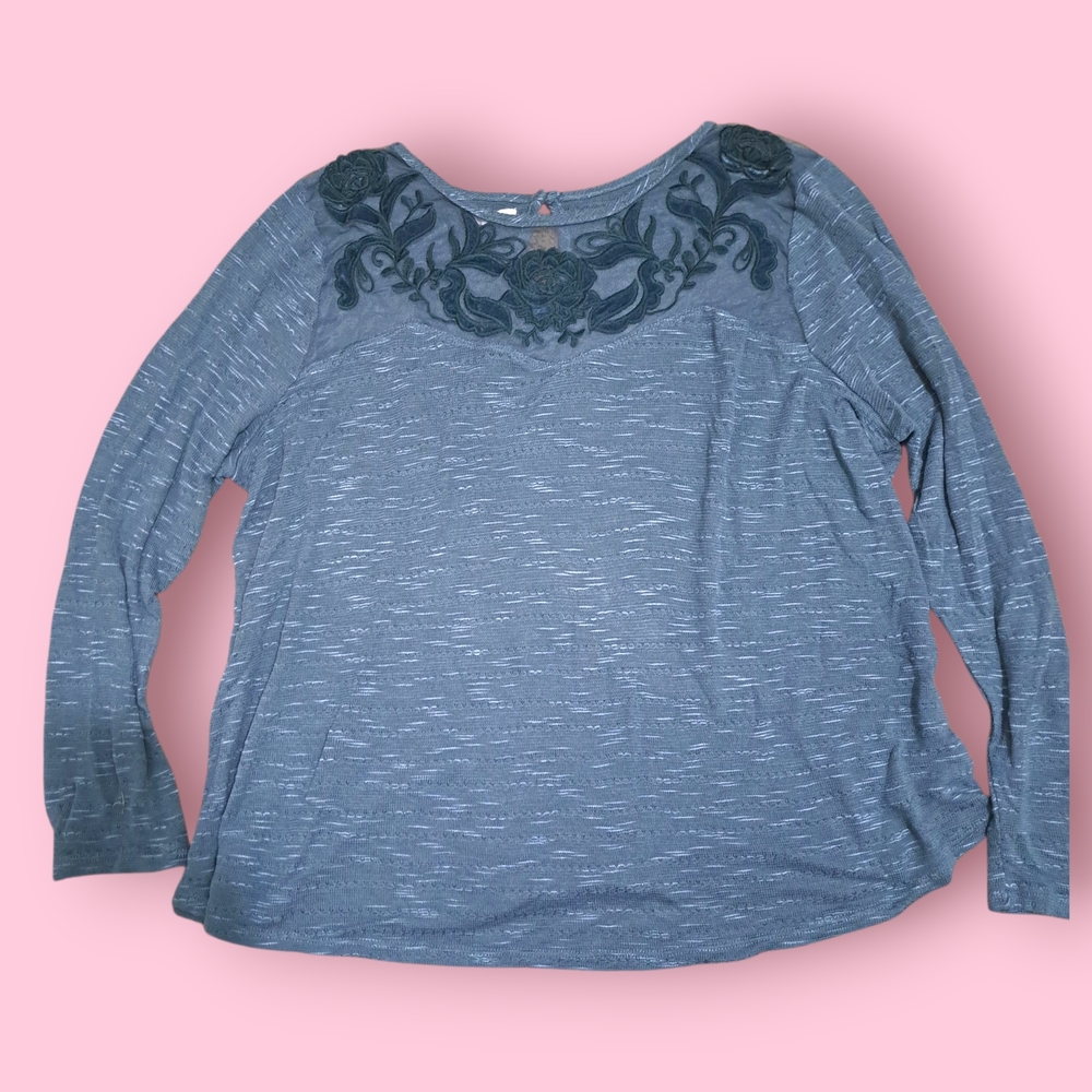 Maurices Green Floral Knit Top